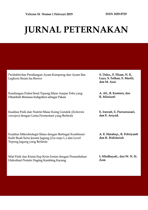 Jurnal Peternakan Vol 16 No 1